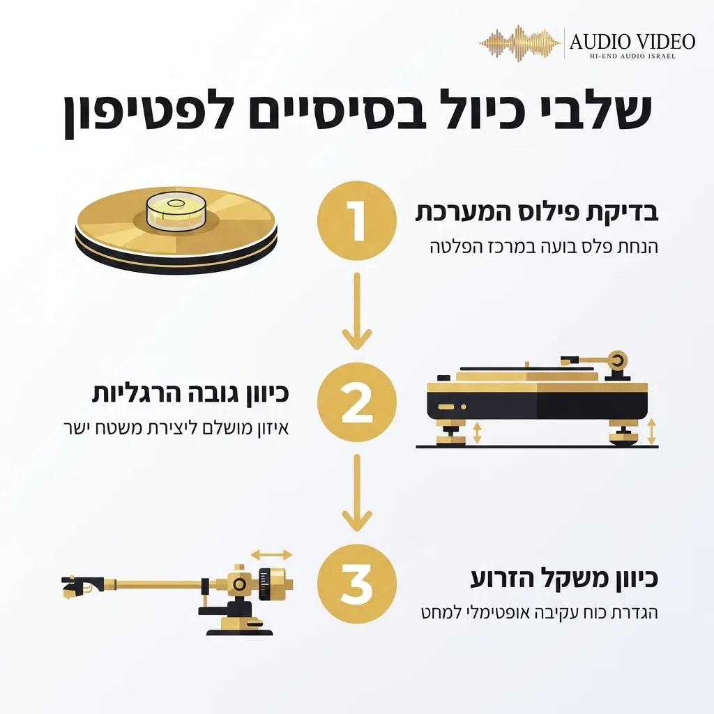 איך לשמור על פטיפון לאורך שנים? מדריך תחזוקה, ניקוי וכיוון נכון (2026) 3 אינפוגרפיקה